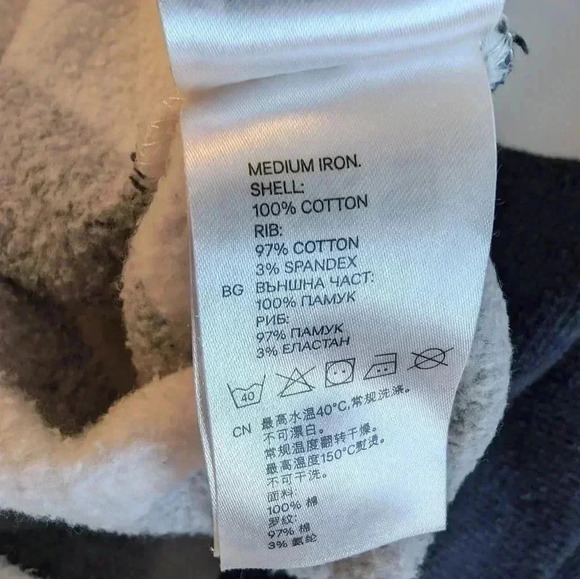 Women's H&M Blue and White Striped Sweatshirt SZ M Cotton - Picture 7 of 8